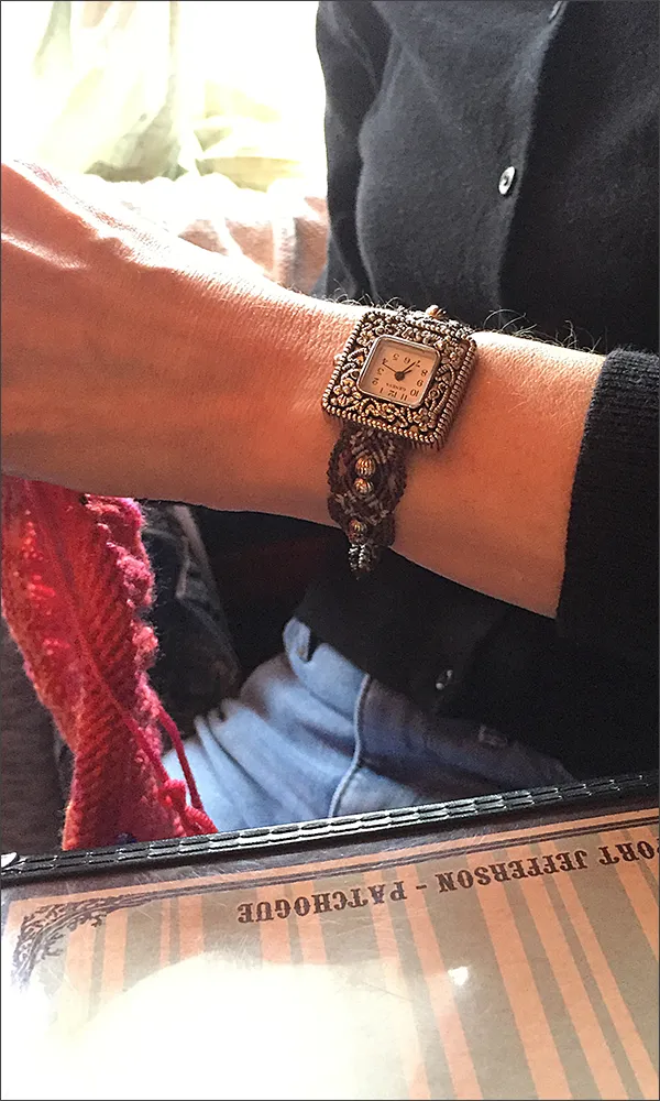 104G - Wide with Antique Style Square Marcasite Watch