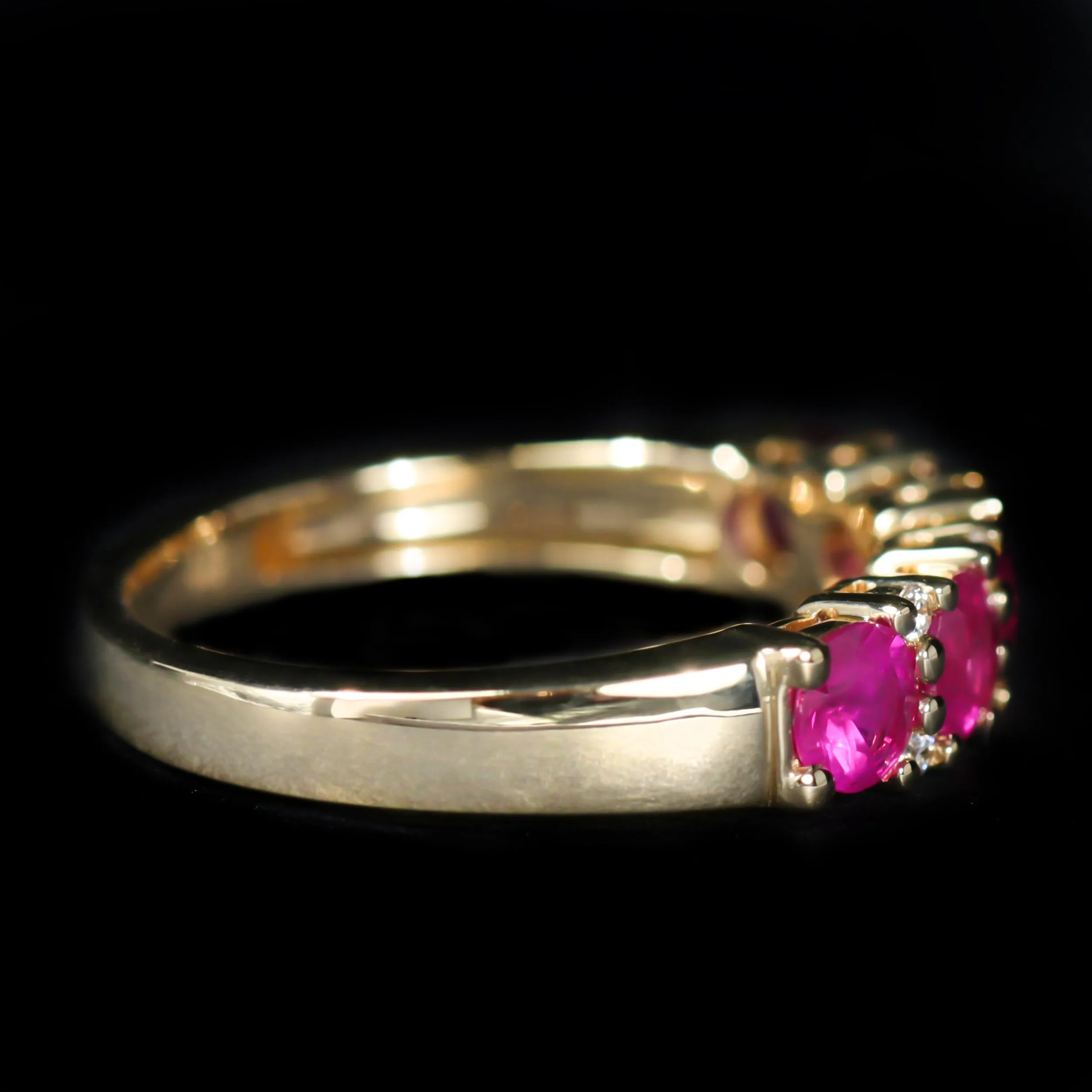 14K Yellow Gold 1.26 CTW Ruby and Diamond Band