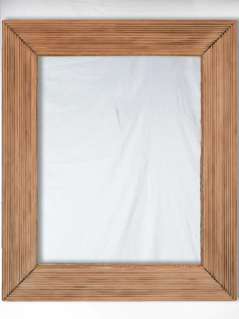 1940s Vintage Mahogany Mirror w/ Reeded Wooden Frame 39¾" x 33½"