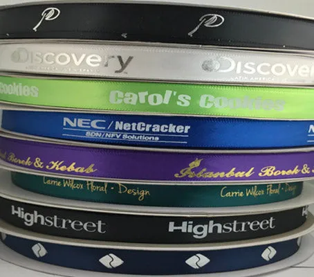 3/8" Satin Printed Ribbon By The Roll