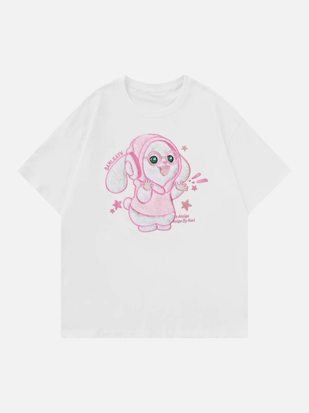 AlanBalen® - Cartoon Rabbit Embroidery Tee
