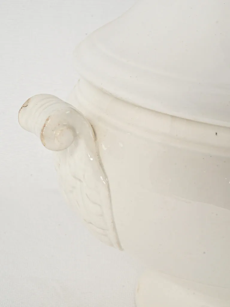 Antique French White Lidded Tureen - Sarreguemines 11¾"