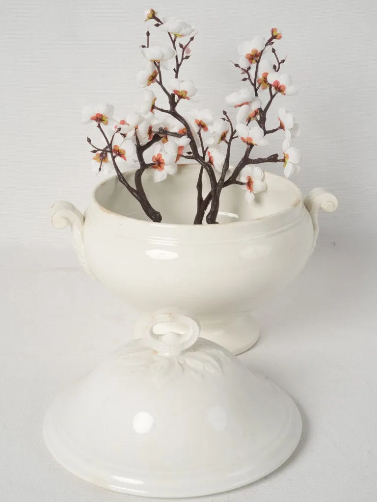 Antique French White Lidded Tureen - Sarreguemines 11¾"