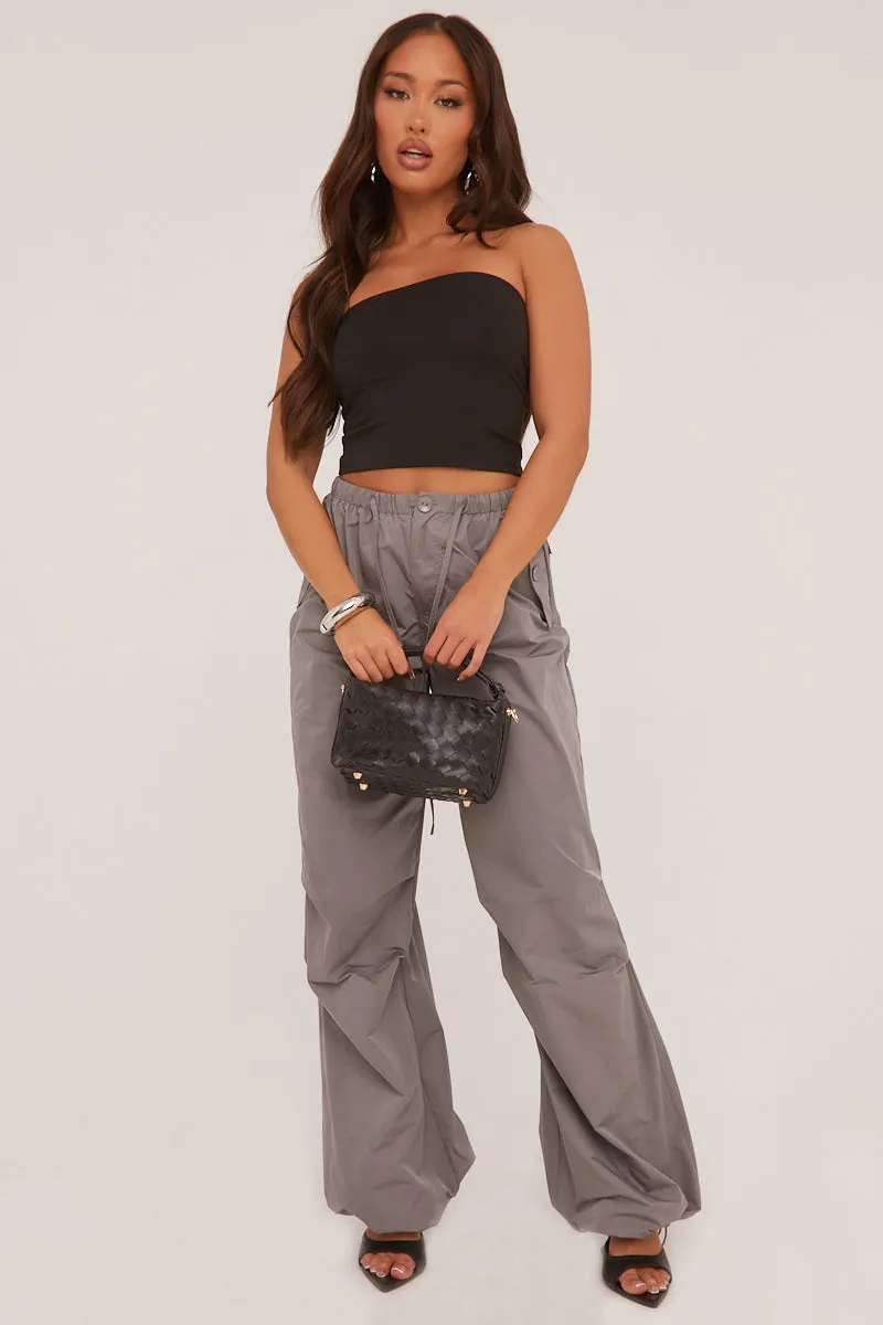 Black Bandeau Cropped Top - Elenor