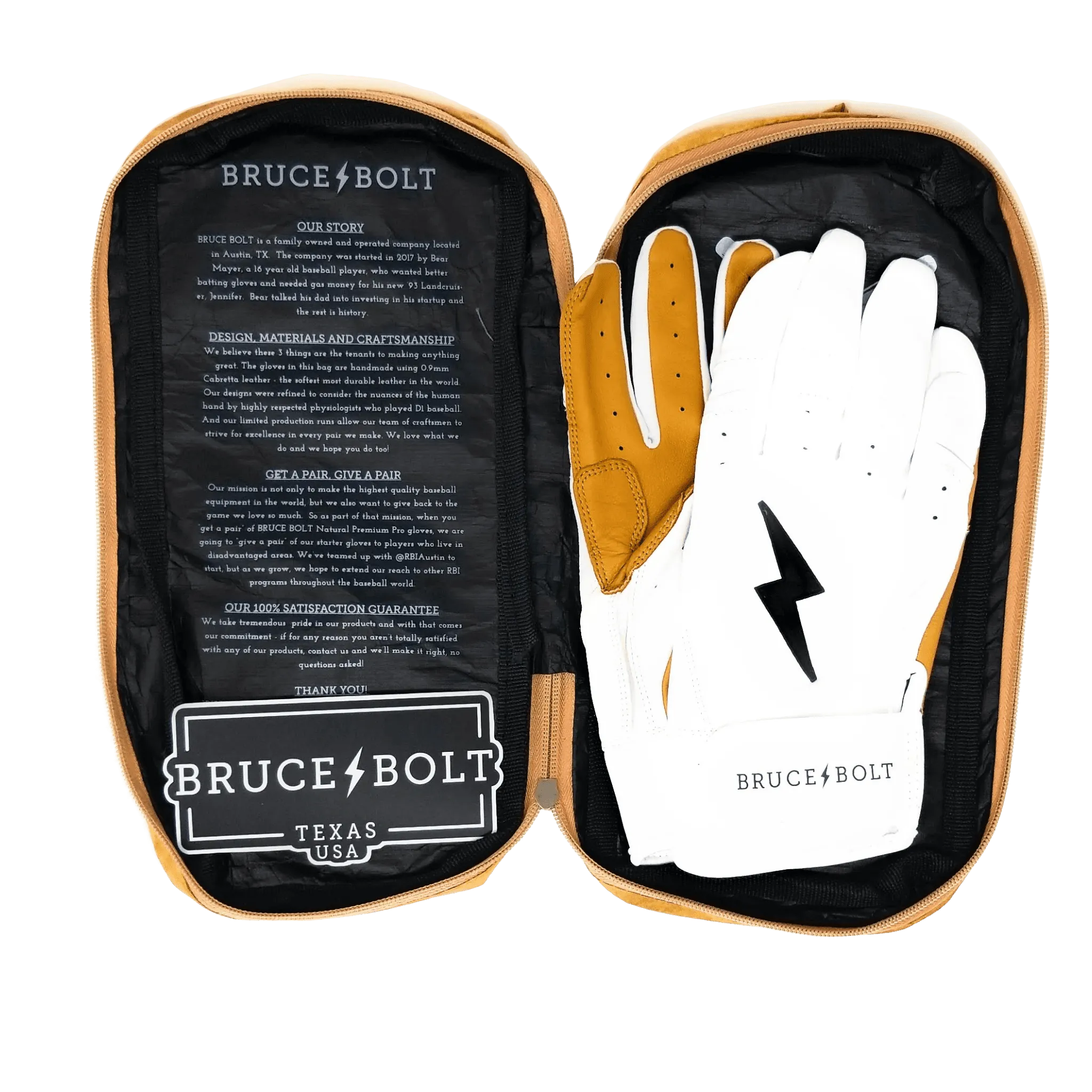 Bruce Bolt PREMIUM PRO Short Cuff Batting Gloves: White