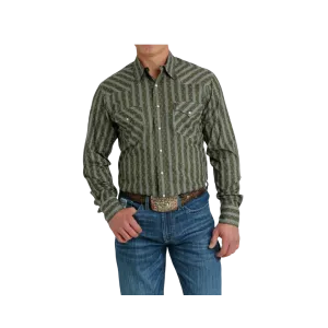 Cinch Men's Modern Fit Snap Western Olive Shirt