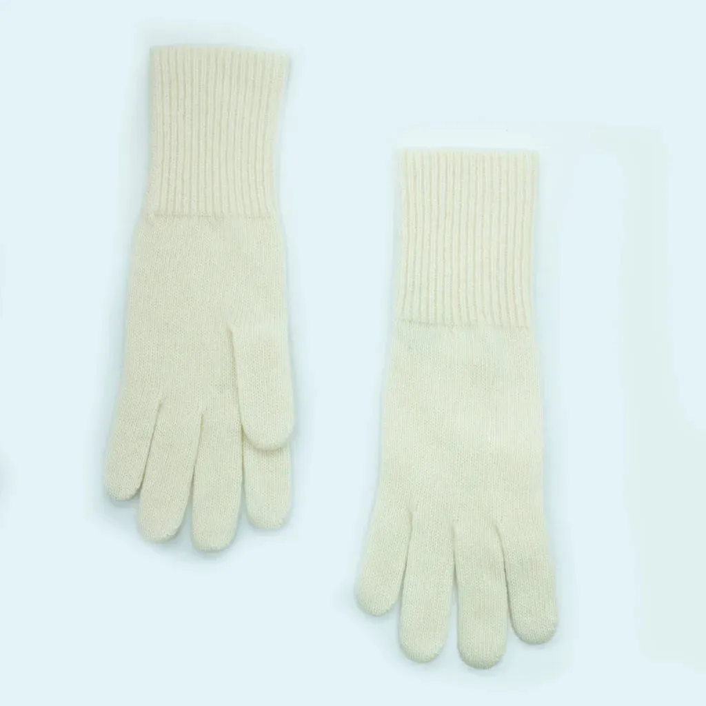 EGGSHELL Italian Cashmere RIB CUFF CLASSIC GLOVES