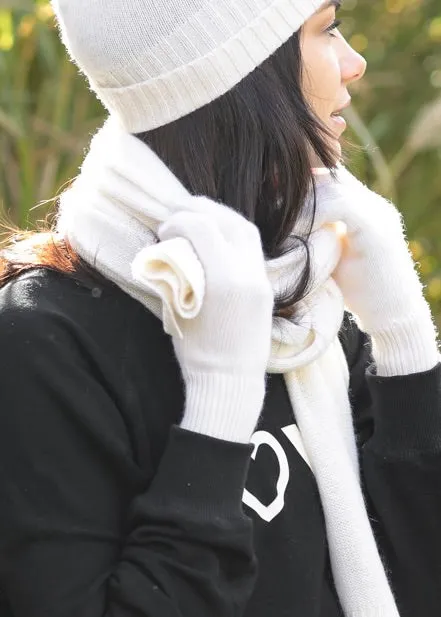 EGGSHELL Italian Cashmere RIB CUFF CLASSIC GLOVES