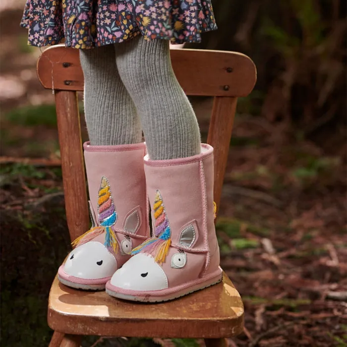 EMU Kids Magical Unicorn Pink Wool Boot