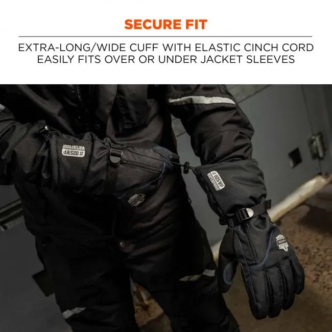 Ergodyne ProFlex 825WP Thermal Waterproof Winter Work Gloves - Black