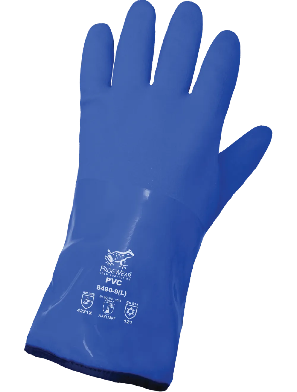 Global Glove FrogWear Cold Protection PVC Chemical Handling Gloves - Blue