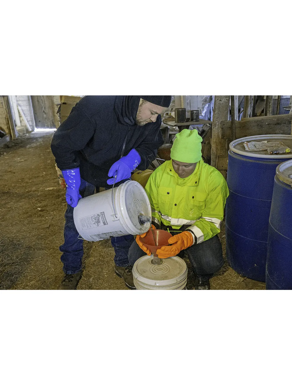 Global Glove FrogWear Cold Protection PVC Chemical Handling Gloves - Blue