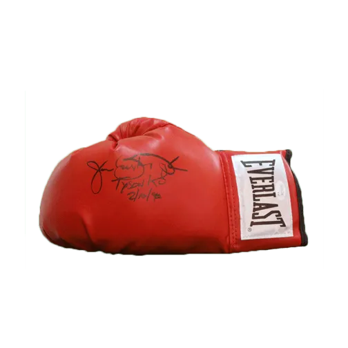 James "Buster" Douglas Autographed Red Boxing Glove (Mike Tyson K.O. 2-11-90 Inscription Included) JSA
