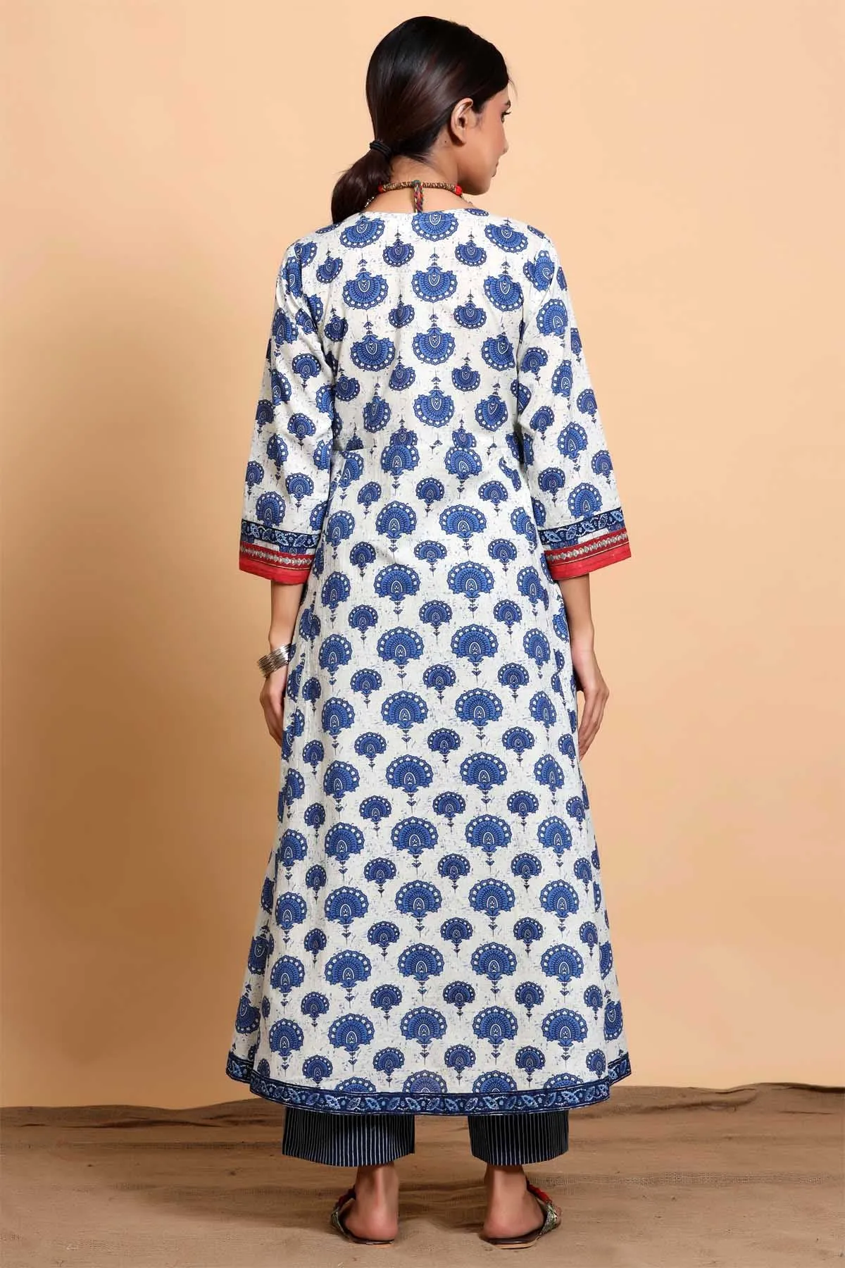 Kalidaar kurta in indigo blue