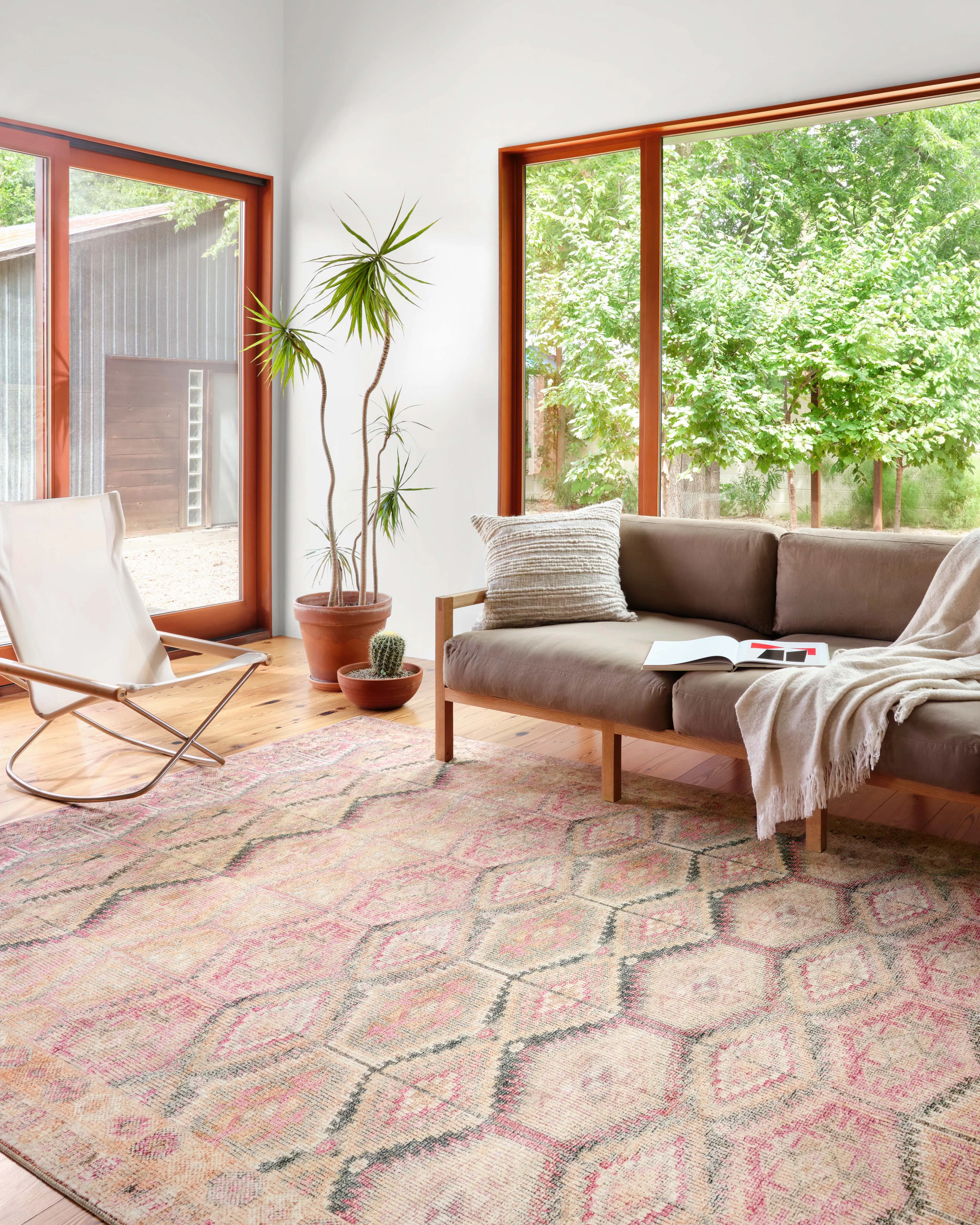 Layla Rug in Pink & Lagoon