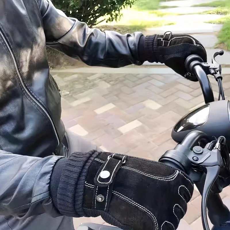 Mens Winter Leather Gloves Perfect Gift for Outdoor Activities