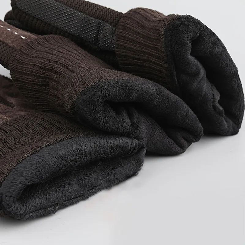 Mens Winter Leather Gloves Perfect Gift for Outdoor Activities