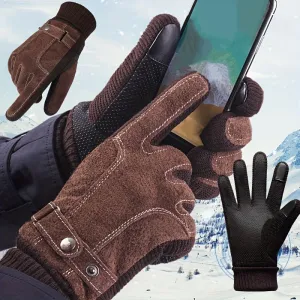 Mens Winter Leather Gloves Perfect Gift for Outdoor Activities