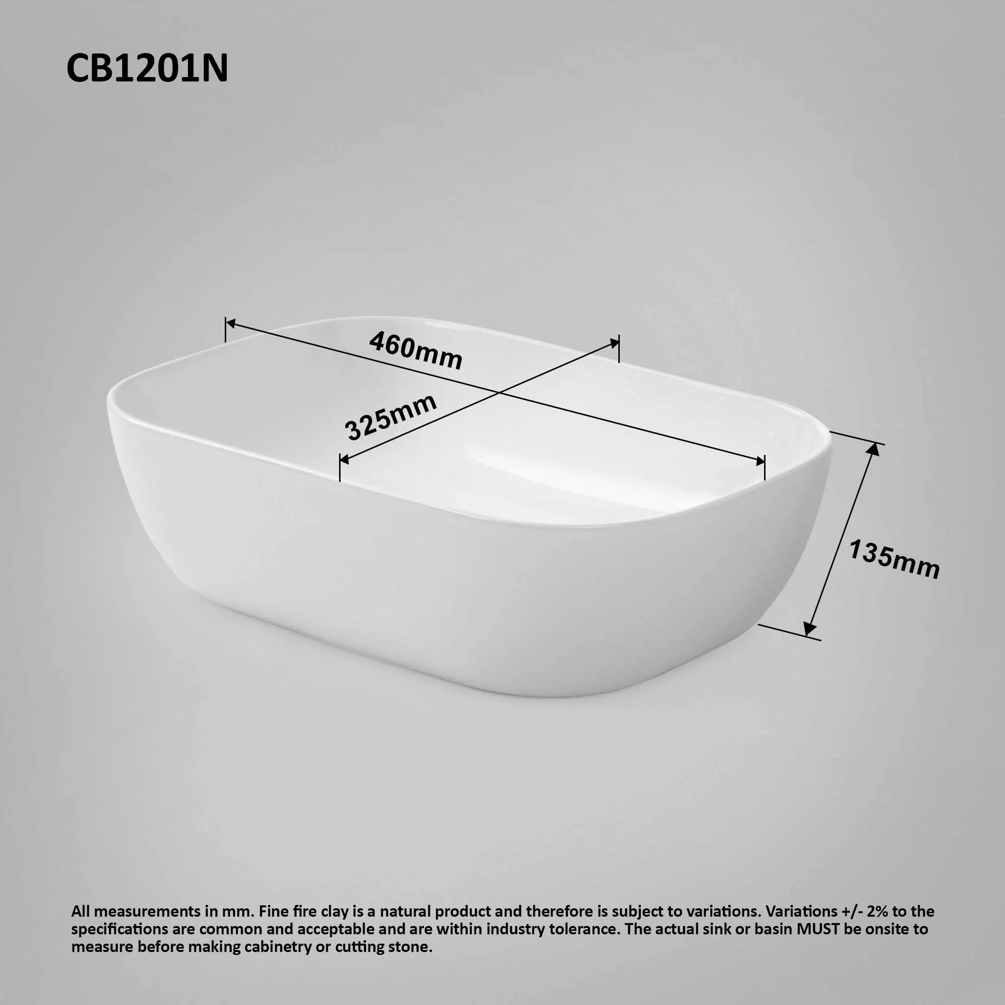MICA 46 Above Counter Basin Gloss White