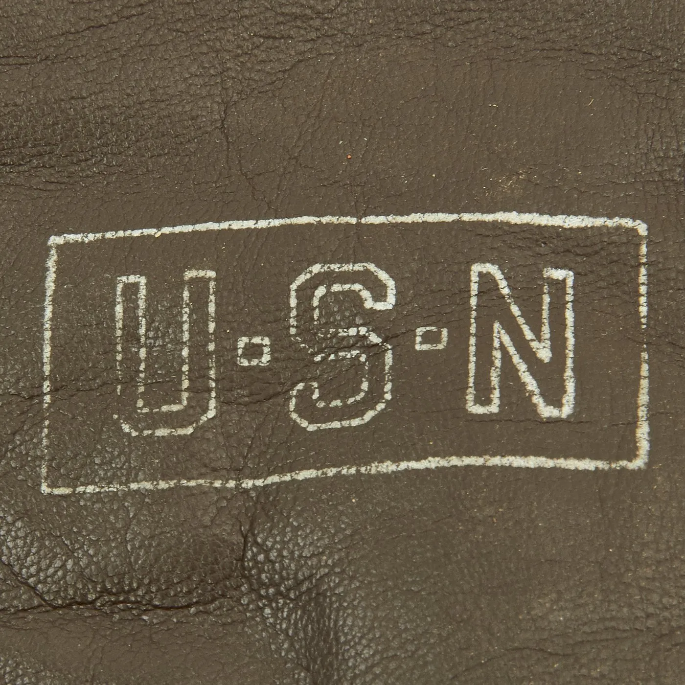 Original WWII U.S. Navy Air Crew Leather Flying Mitten Gloves - Marked U-S-N