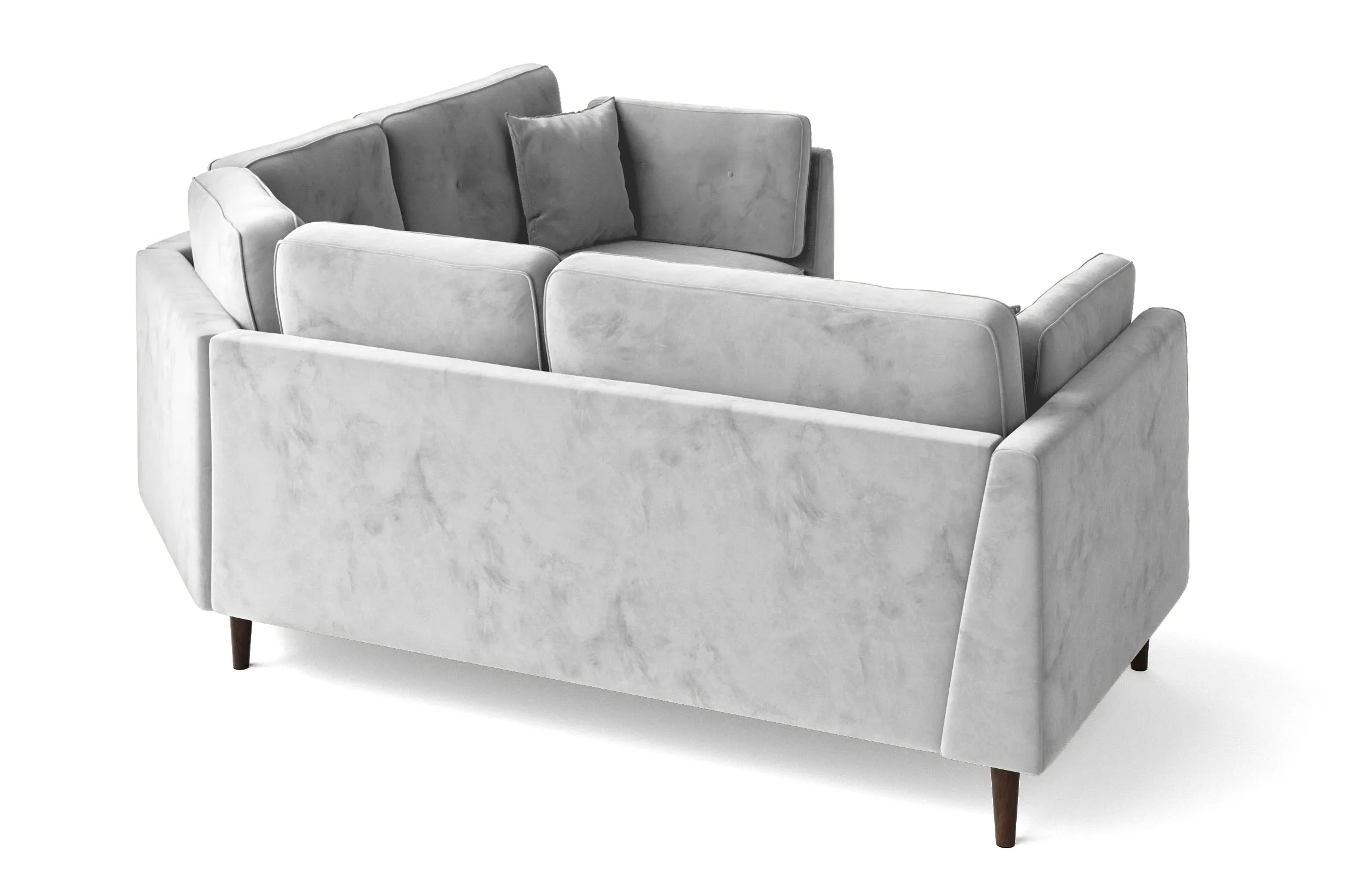 Ragusa 3 Seater Corner Sofa White Velvet