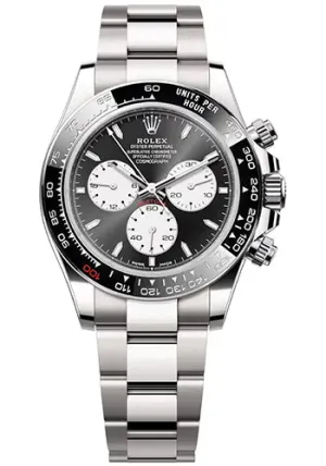Rolex 40mm White Gold Cosmograph Daytona Watch with Black Index Dial - Model 126529LN (2023 Edition)