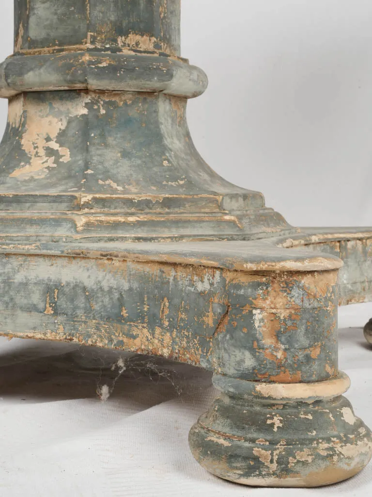 Round antique French center table w/ marble top