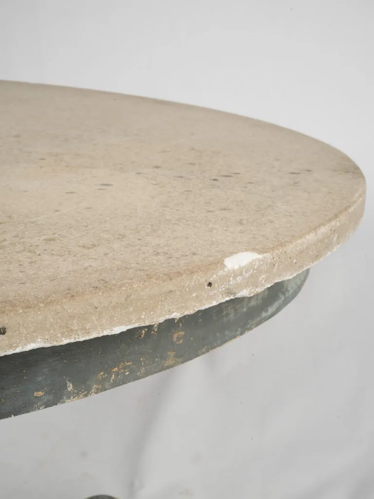 Round antique French center table w/ marble top