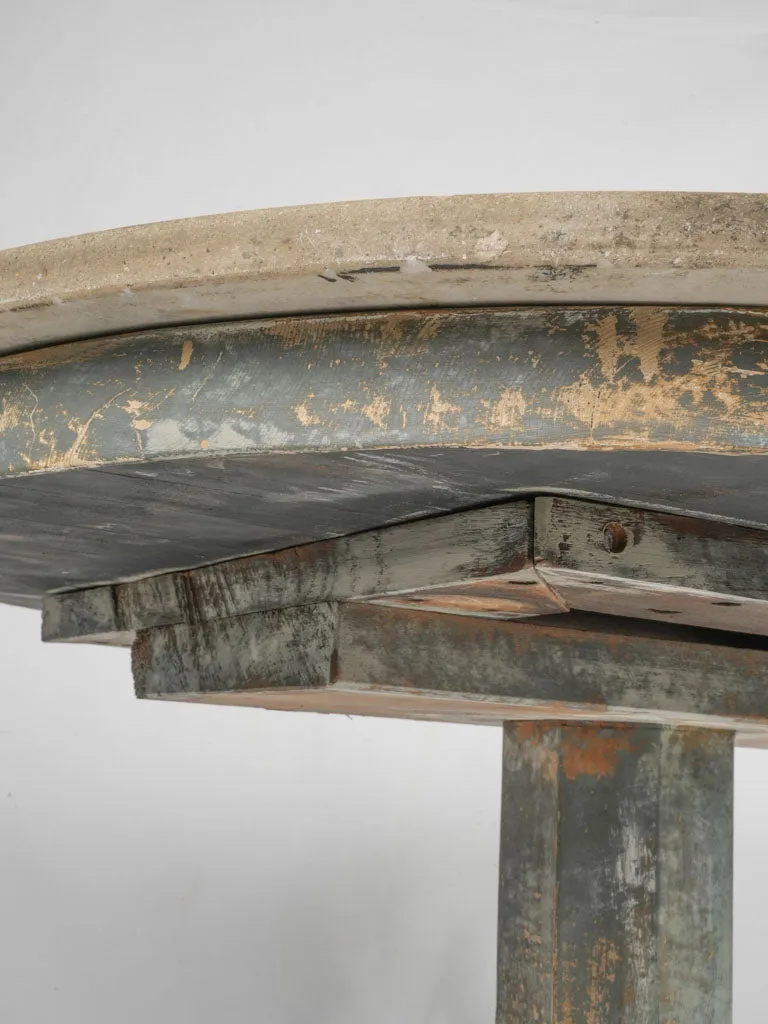 Round antique French center table w/ marble top