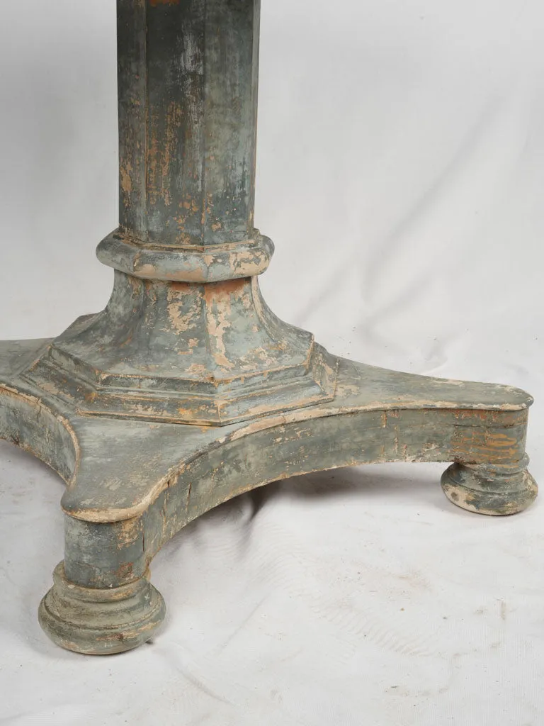 Round antique French center table w/ marble top