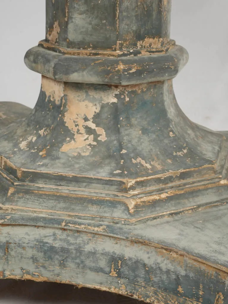 Round antique French center table w/ marble top