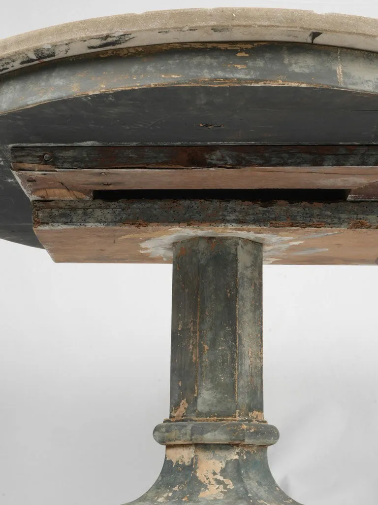 Round antique French center table w/ marble top