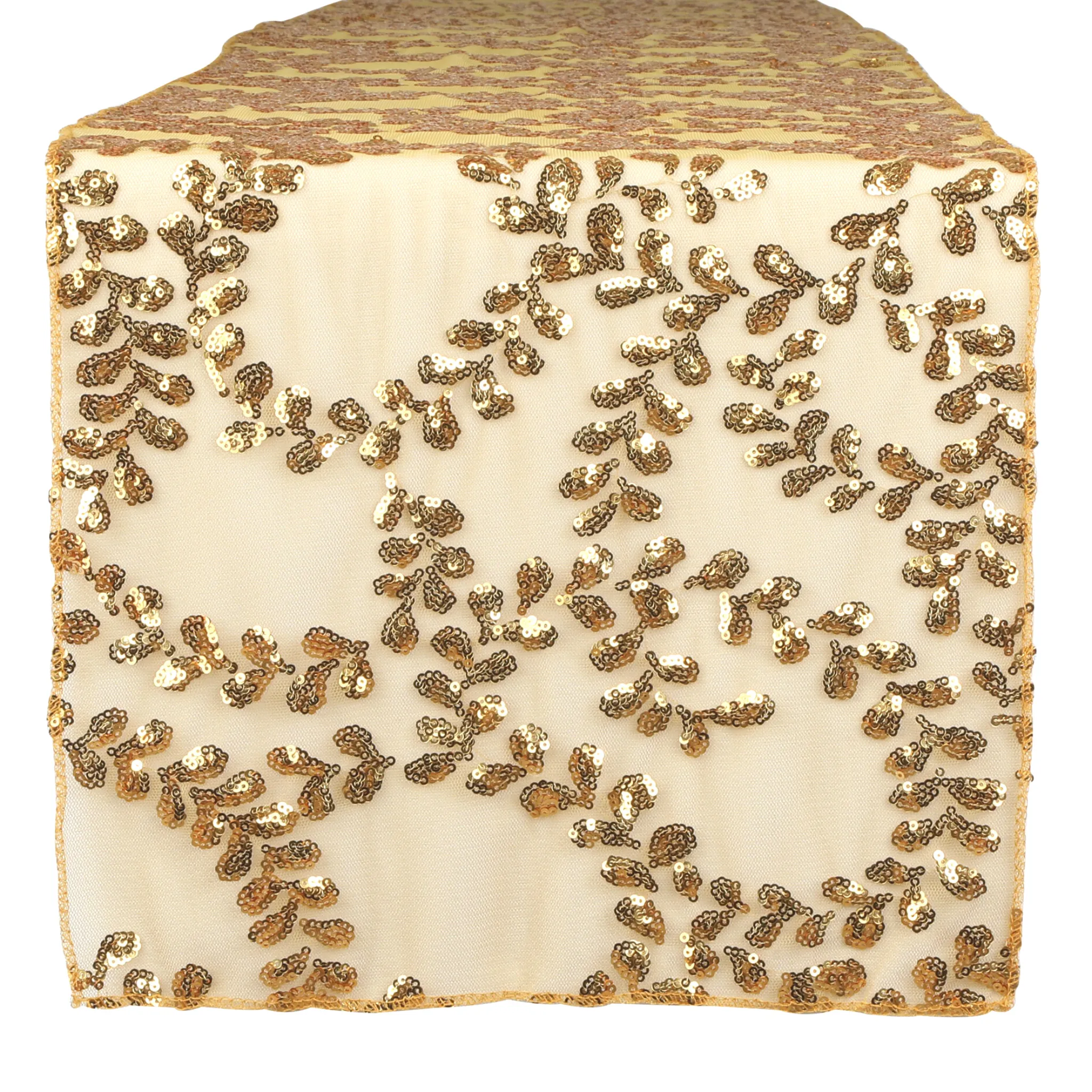 Sequin Vine Table Runner - Gold
