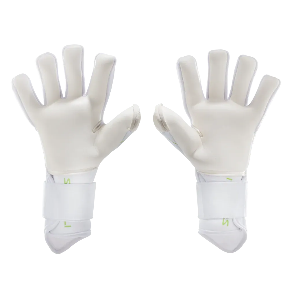 Storelli Electric Goalkeeper Gloves- White/Fluro Green