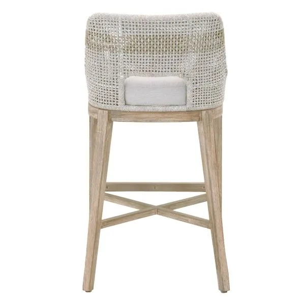 Tide Pool Bar Stool Taupe & White