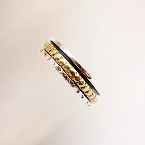 Two-Tone Chic Anxiety Spinning Ring