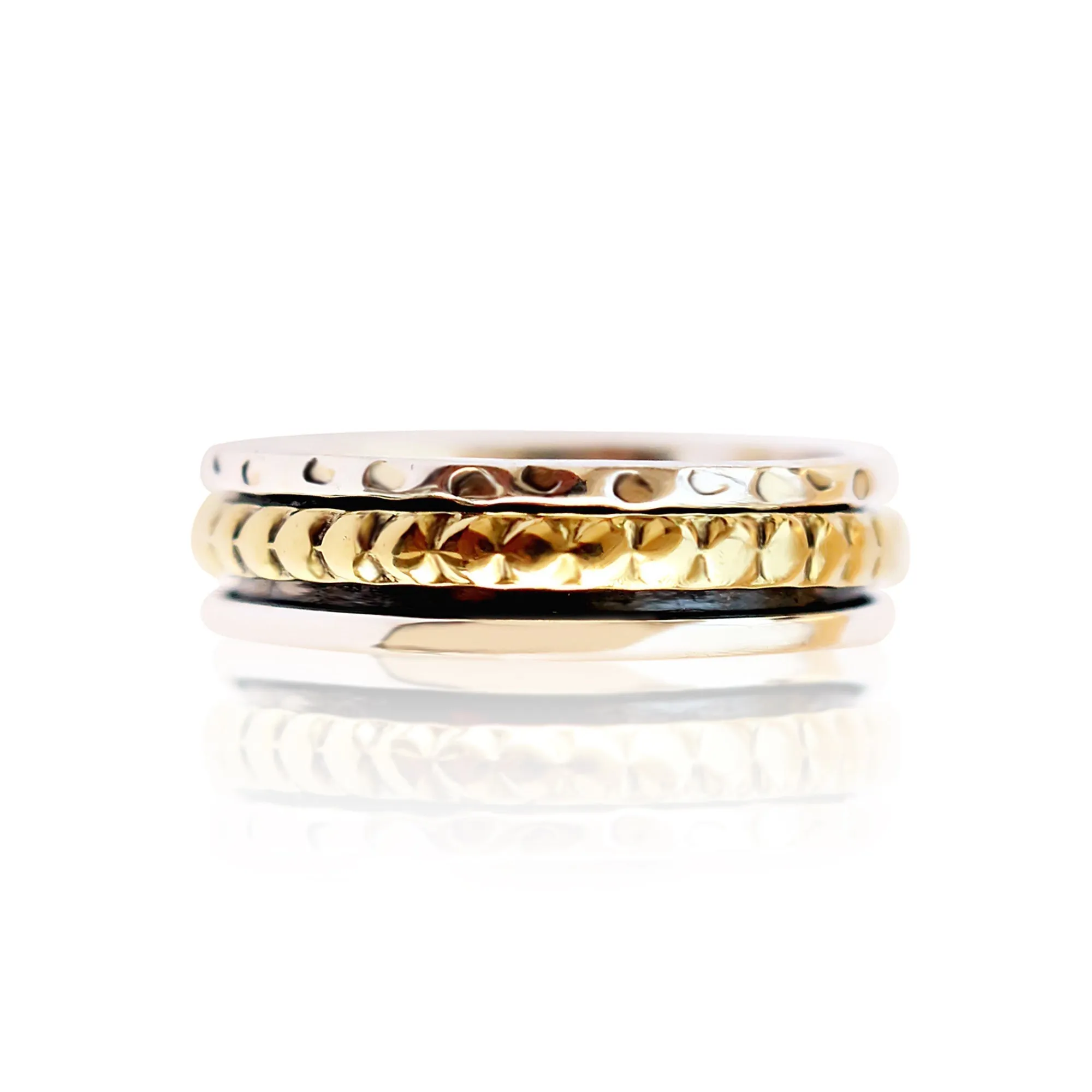 Two-Tone Chic Anxiety Spinning Ring