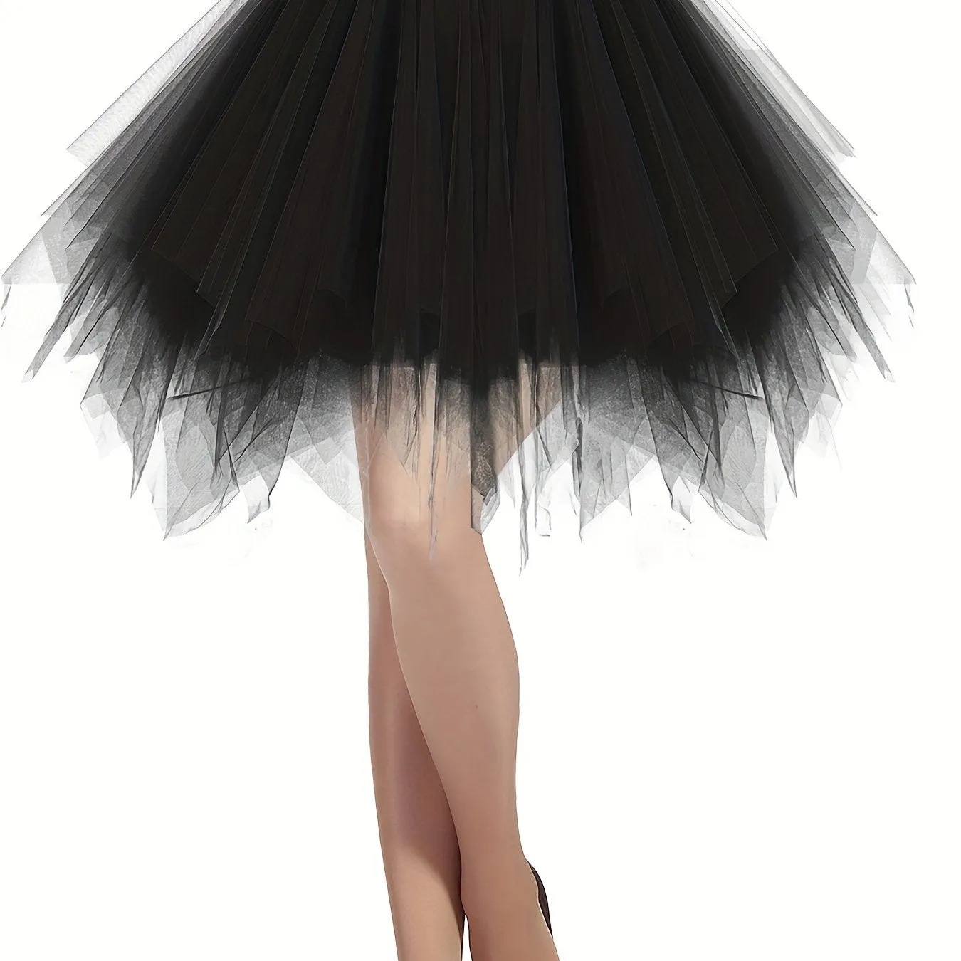 Vintage Inspired Mesh Overlay Tulle Skirt for Womens Party Wear