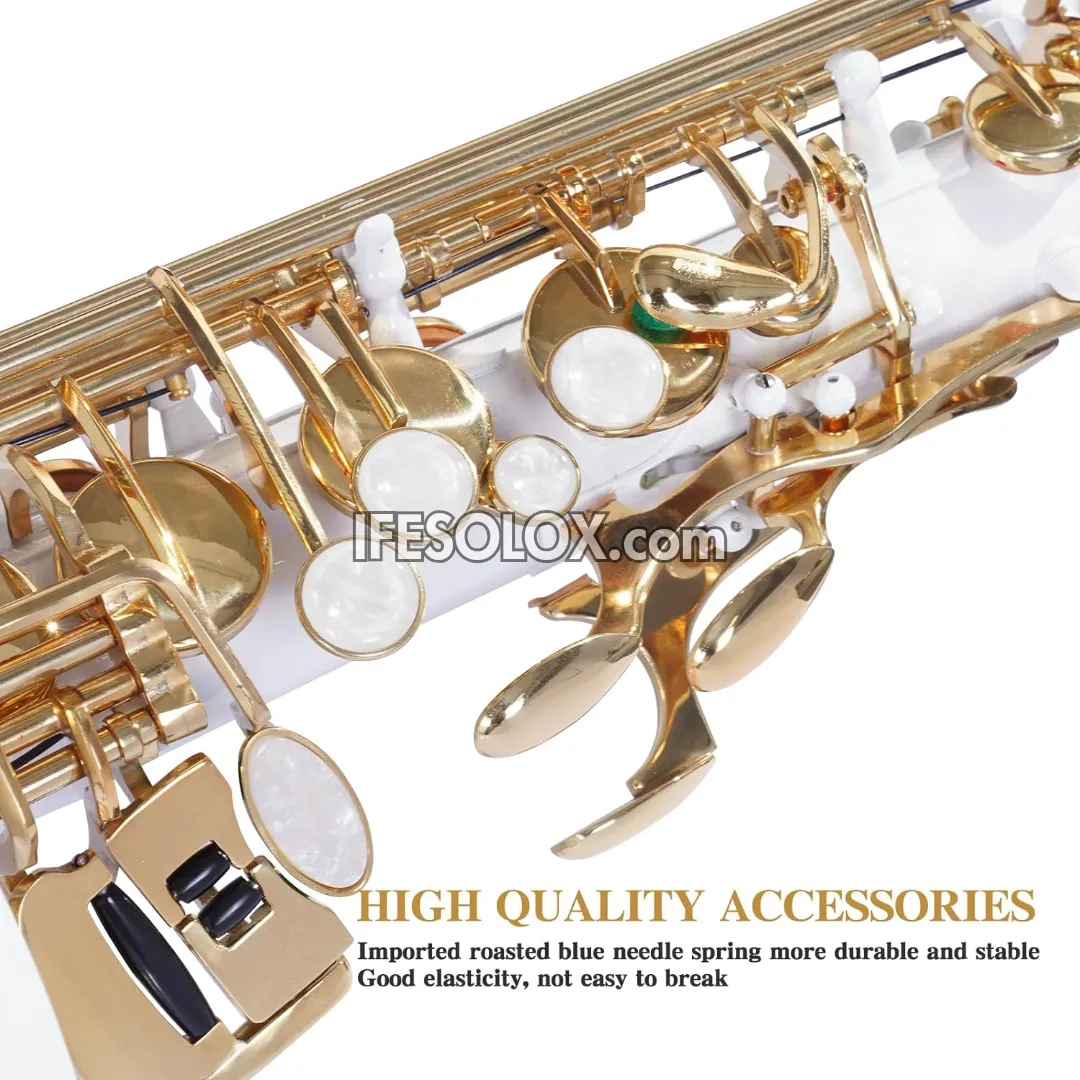 White Gold Alto Saxophone for Beginners, Professionals and Concerts - Brand New