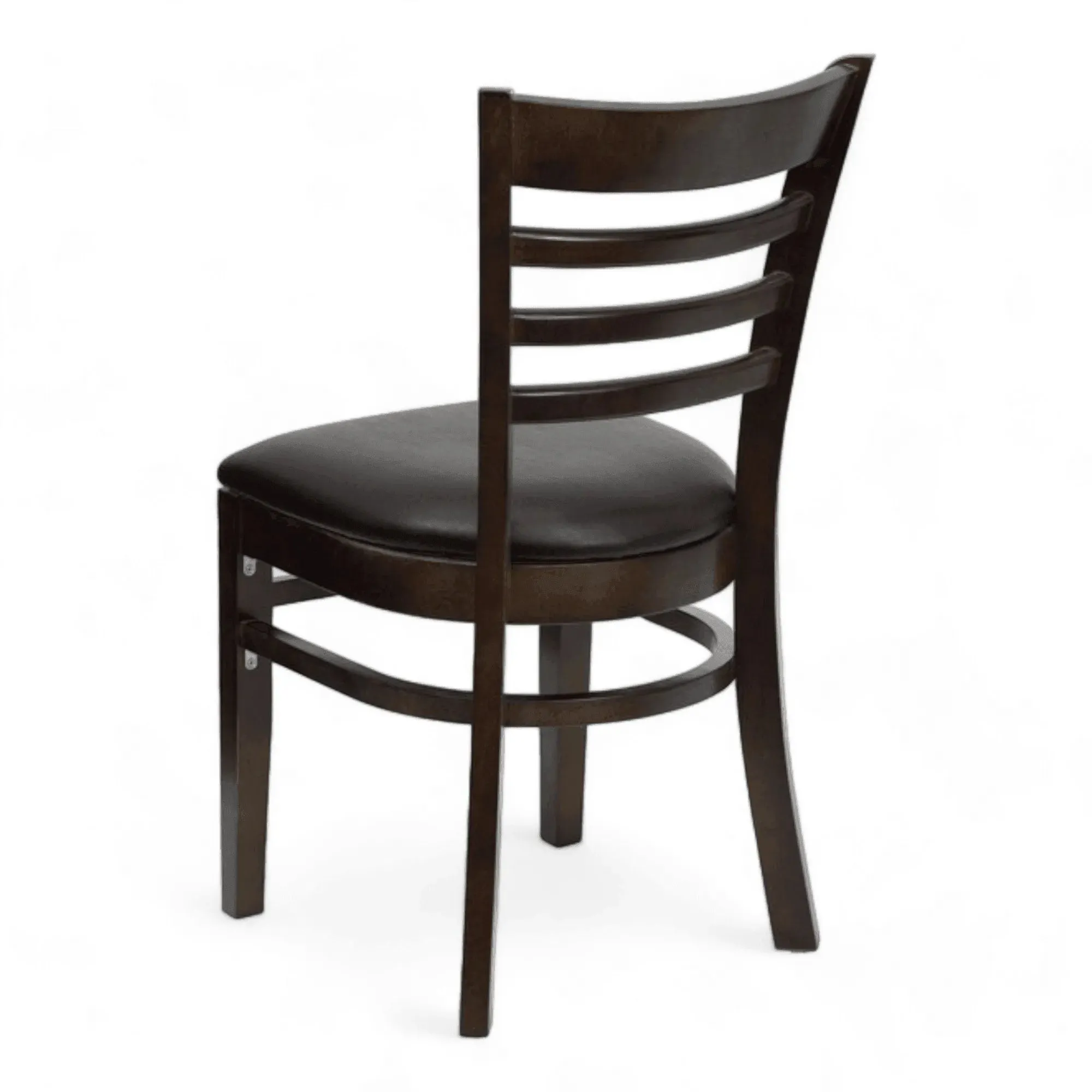 Wooden Twist Clumsy Ladder Back Restaurant Cafe Dining Chair Walnut Wood, Armless Comfortable Seating for Kitchen or Dining Room