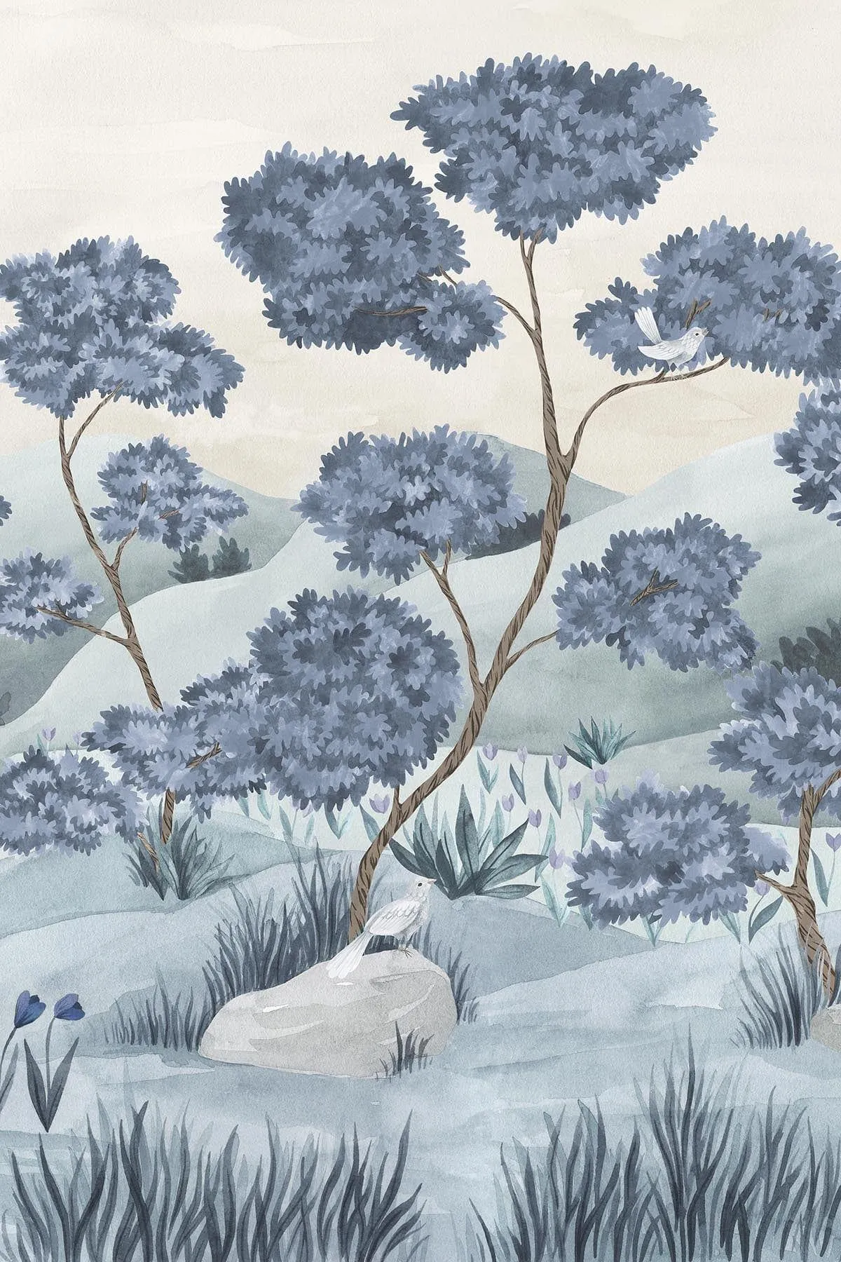 Woodland Birds Blue