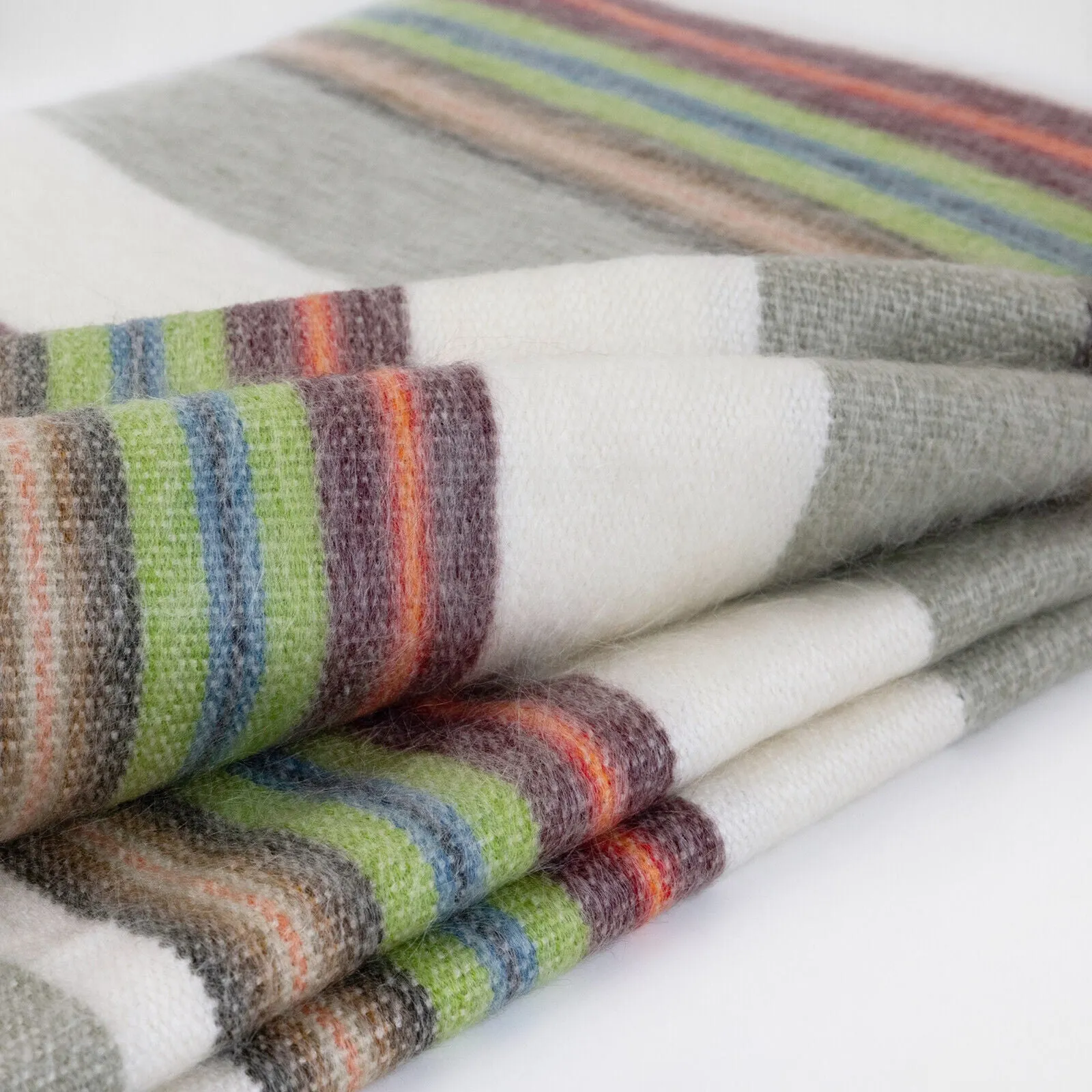 Zuro - Baby Alpaca Wool Throw Blanket / Sofa Cover - Queen 95 x 67 in - pastel colors