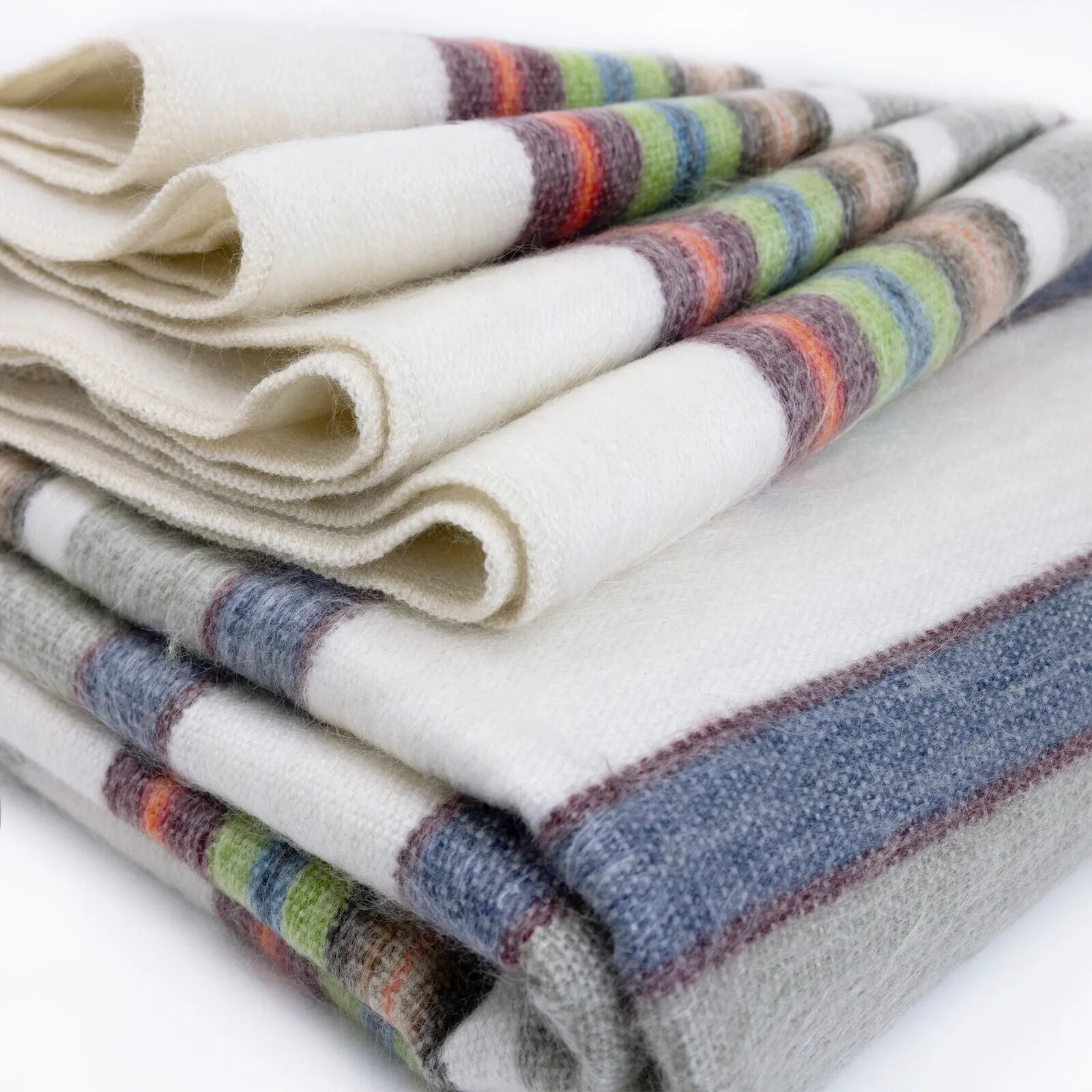 Zuro - Baby Alpaca Wool Throw Blanket / Sofa Cover - Queen 95 x 67 in - pastel colors